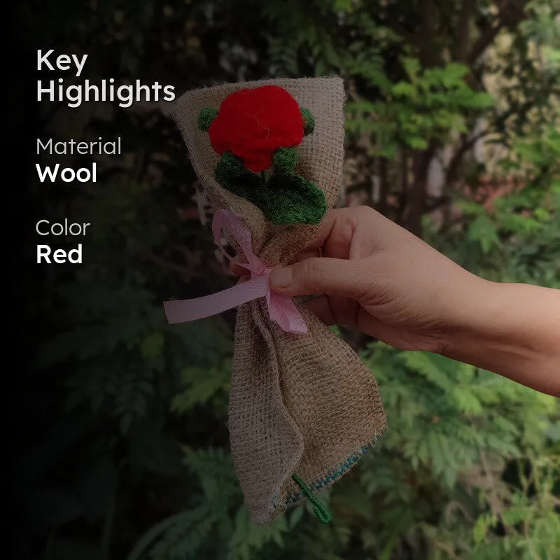 Crochet Handmade Rose Bouquet - Red media 2