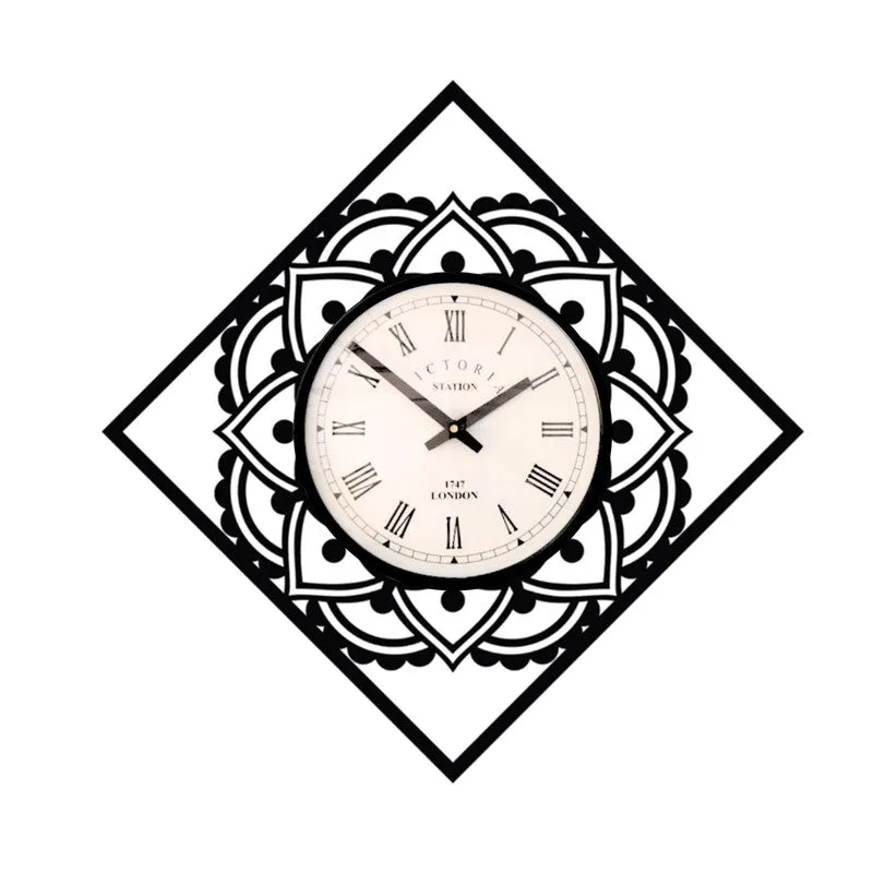 Petalara Steel Analog Wall Clock - Black media 4