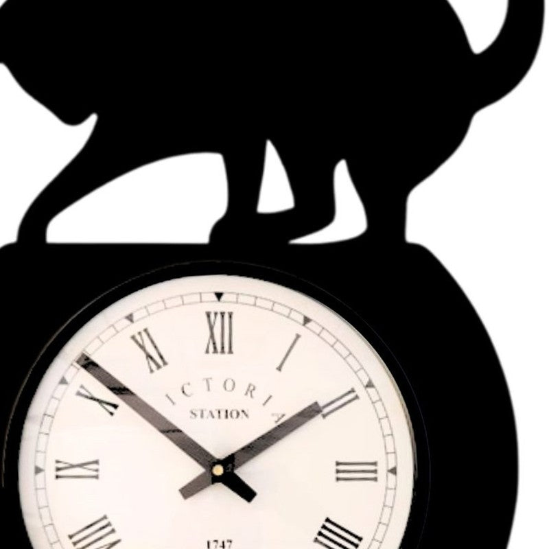 Kitty Steel Analog Wall Clock - Black media 5