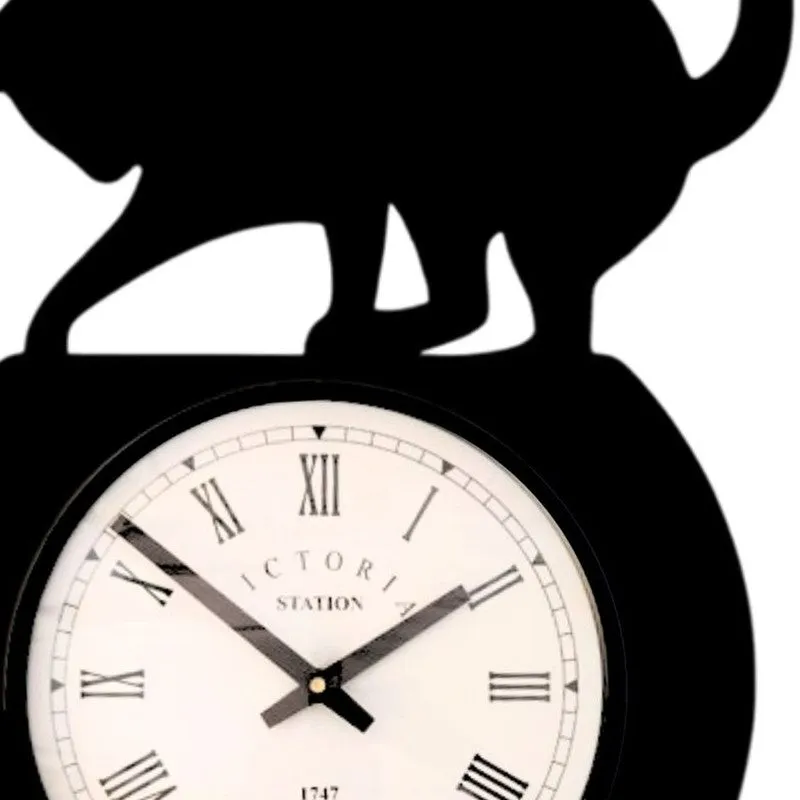 Kitty Steel Analog Wall Clock - Black media 5