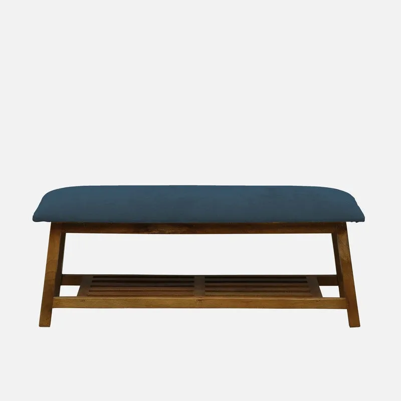 Grid Mango Wood Shoe Rack - Blue media 3