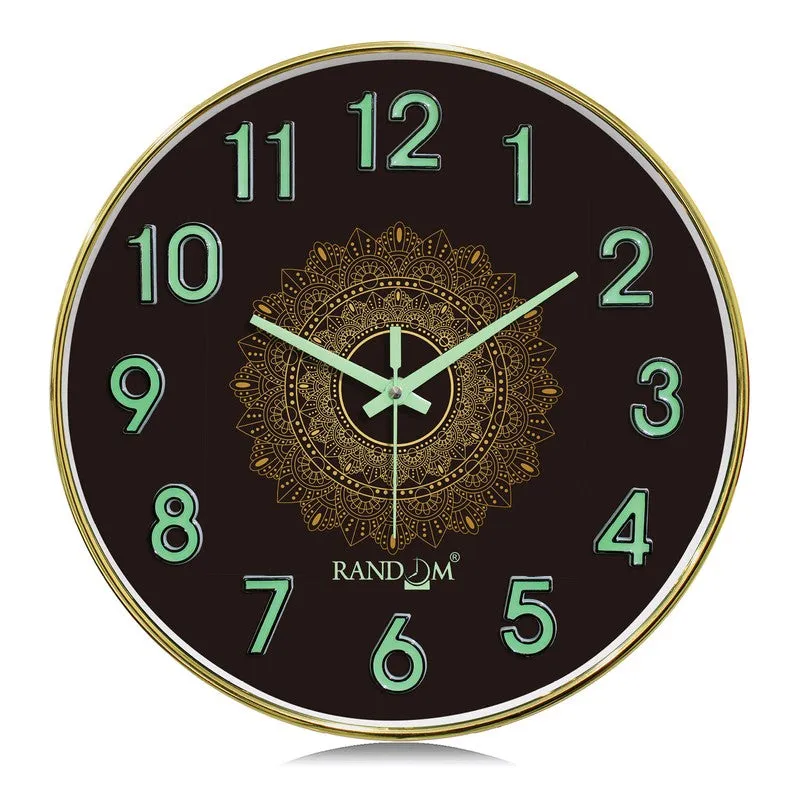 Nayra Round Floral Plastic Wall Clock - Brown media 3