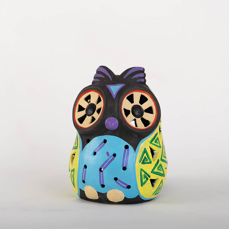 Lumi Owl Terracotta Tea Light Holder - Yellow media 4