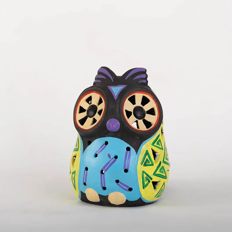 Lumi Owl Terracotta Tea Light Holder - Yellow media 4