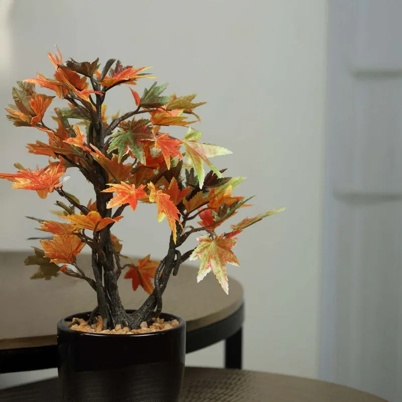 Artificial Multicolor Maple Bonsai Plant With Ceramic Pot - 0.8 Feet media 3