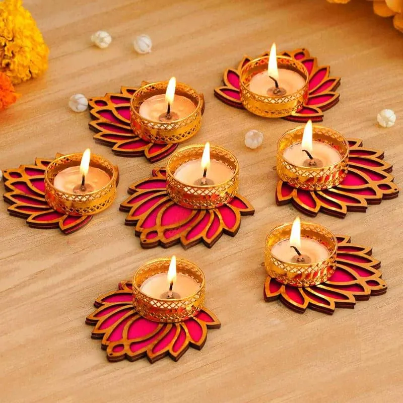 Kamal Kaantha Tealight Candle Holder - Set Of Seven media 3