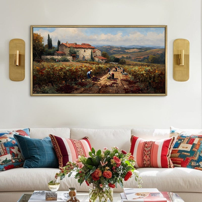 Agrarian Canvas Wall Painting With Frame