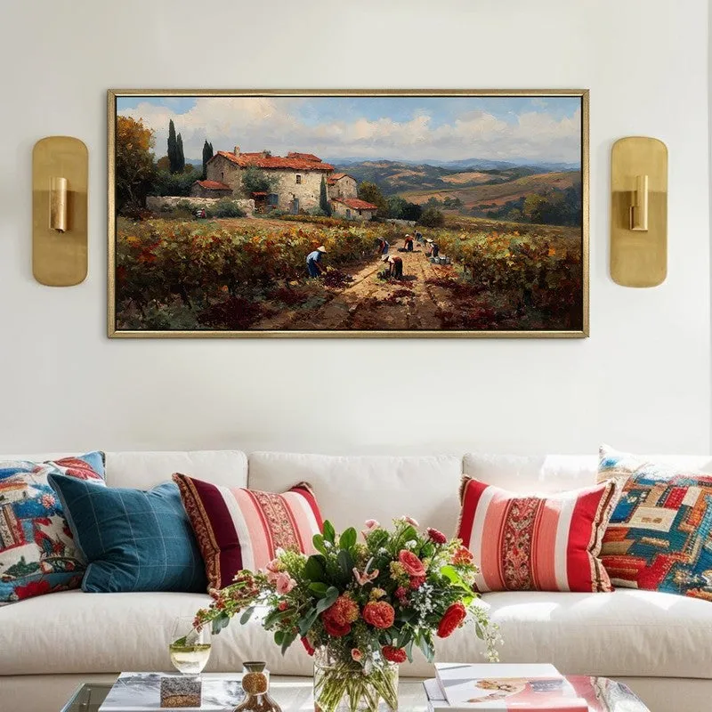 Agrarian Canvas Wall Painting With Frame media 1