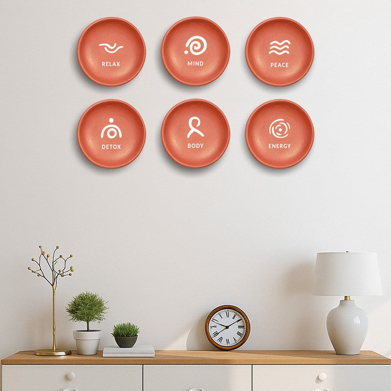 Self Affirmations Terracotta Wall Plate - Set Of Six