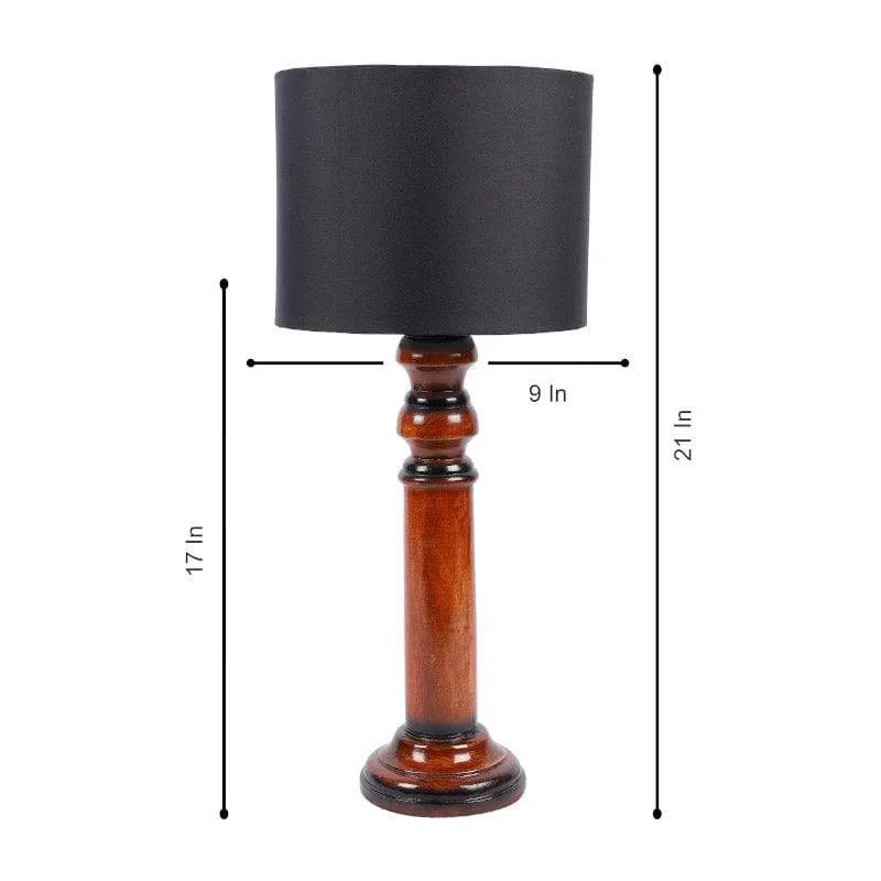Blace Herma Fabric Table Lamp - Black,Brown media 5