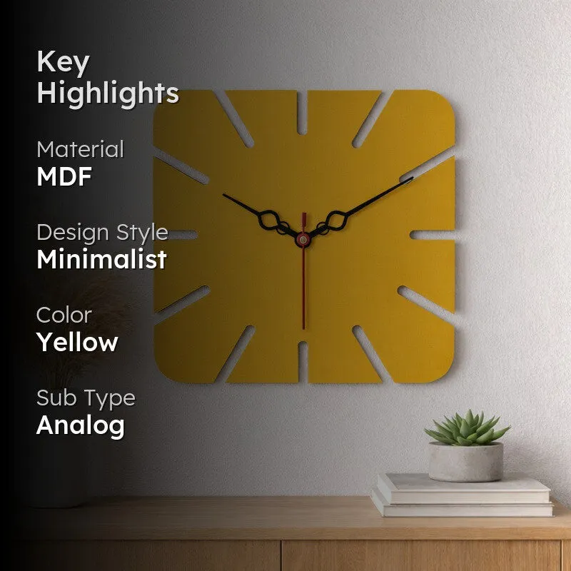 Sharp Edge Square Wooden Wall Clock media 2