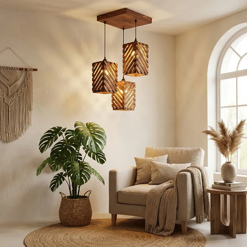 EdgeLine Wooden Ceiling Lamp - Brown media 3