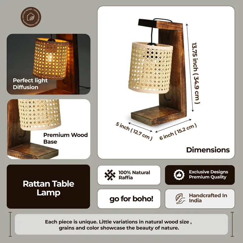 WickerLit Rattan Table Lamp - Beige,Brown media 7