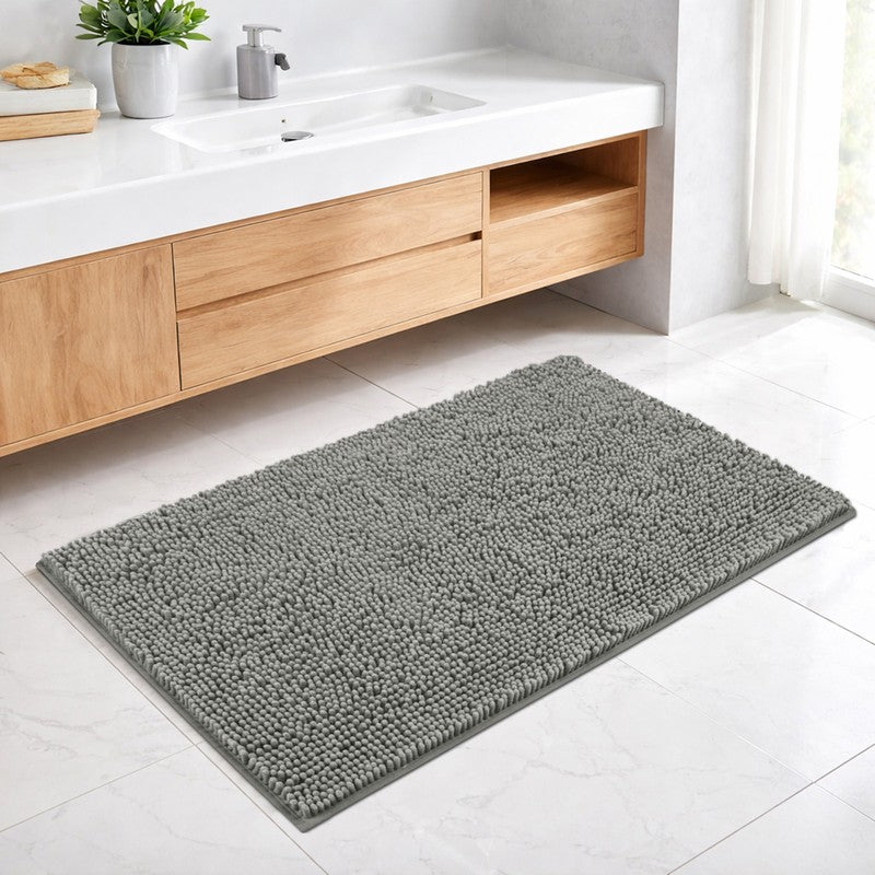 CalmCore Solid Microfiber Bath Mat - Grey