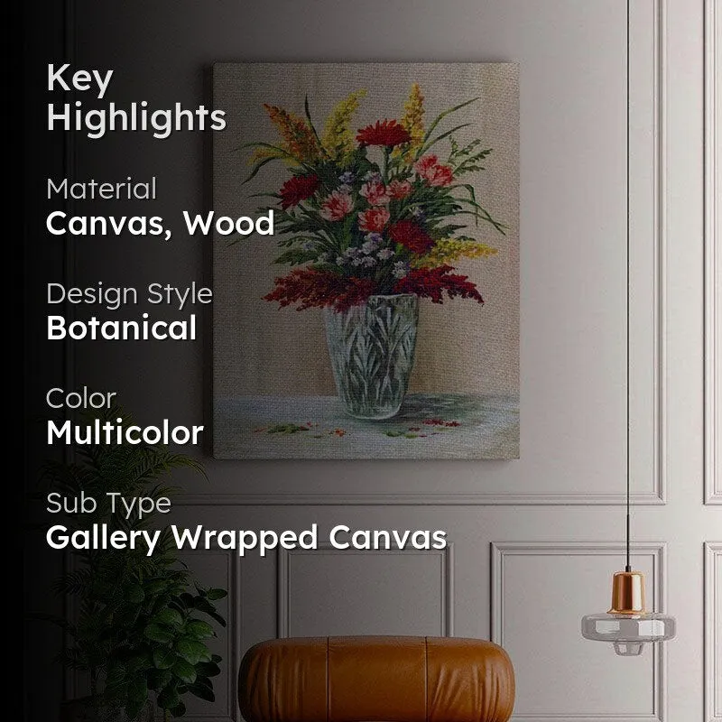 Flowers In A Crystal Vase Canvas Wall Art - Gallery Wrap media 2