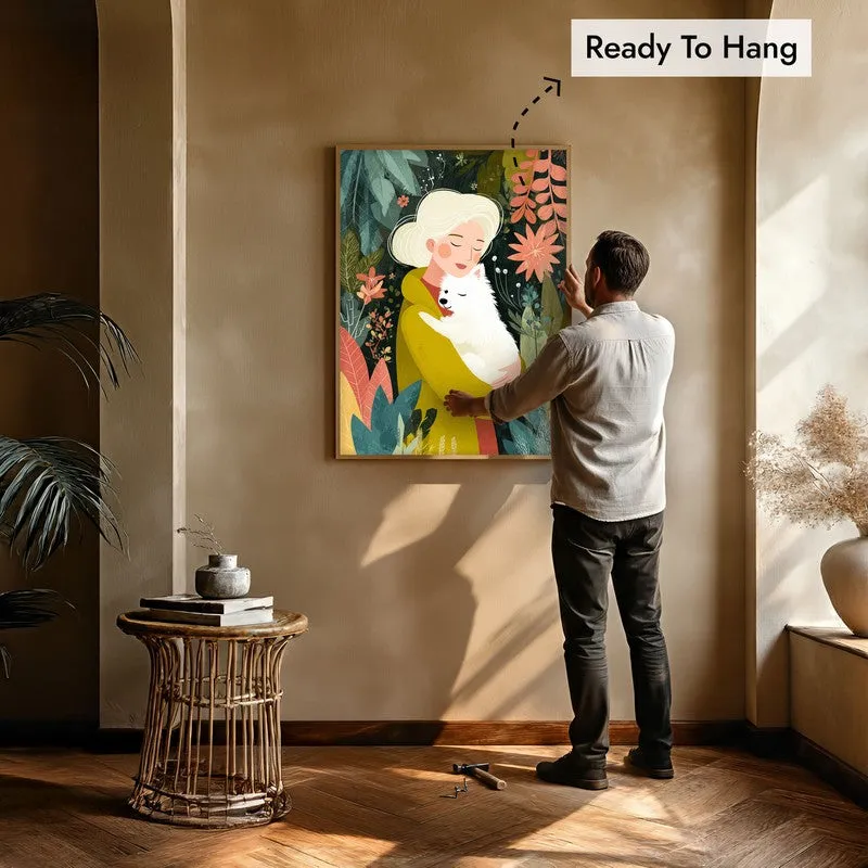 Elowyn Canvas Wall Painting With Brown Frame media 8