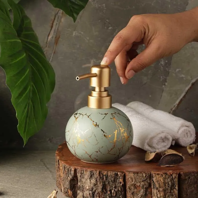 Marble Texture Soap Dispenser (Turquoise)- Round media 3