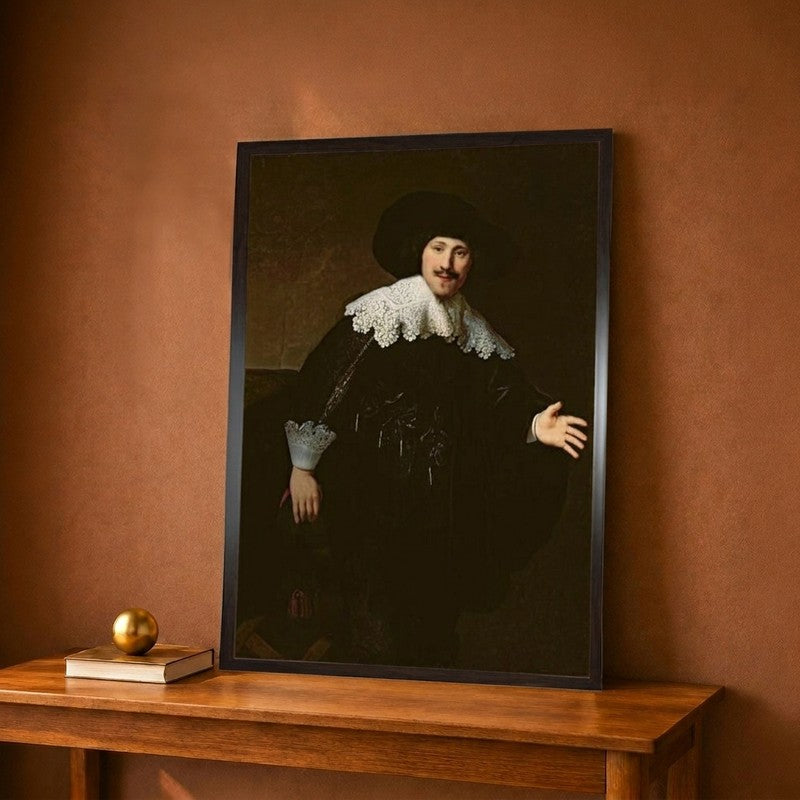 Portrait Of A Seated Man Rising From His Chair 1633 Canvas Wall Painting - 9 x 12 Inches
