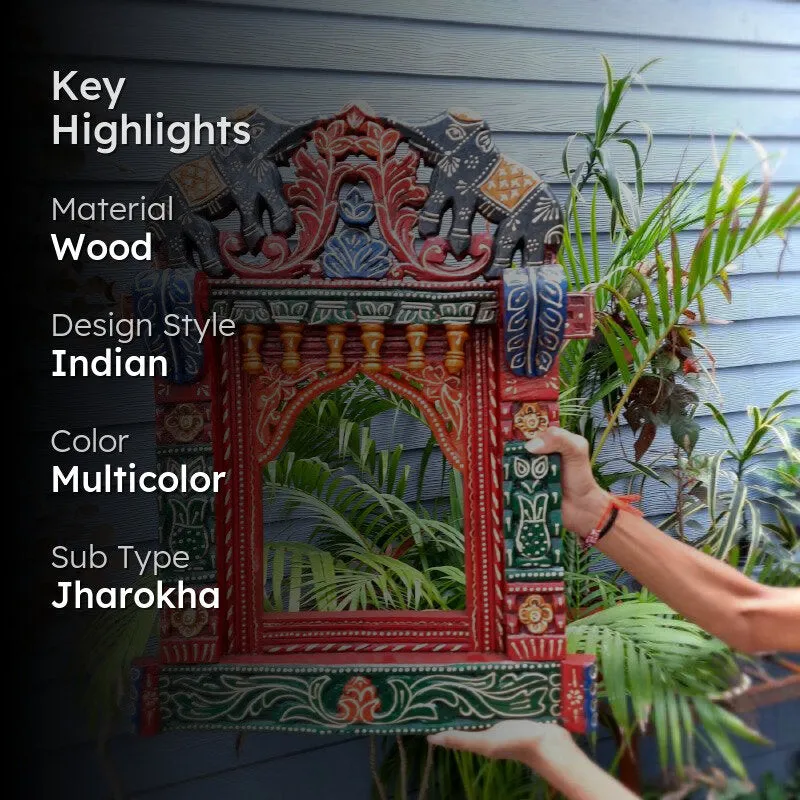 Jharokha Charm Wooden Wall Accent media 2