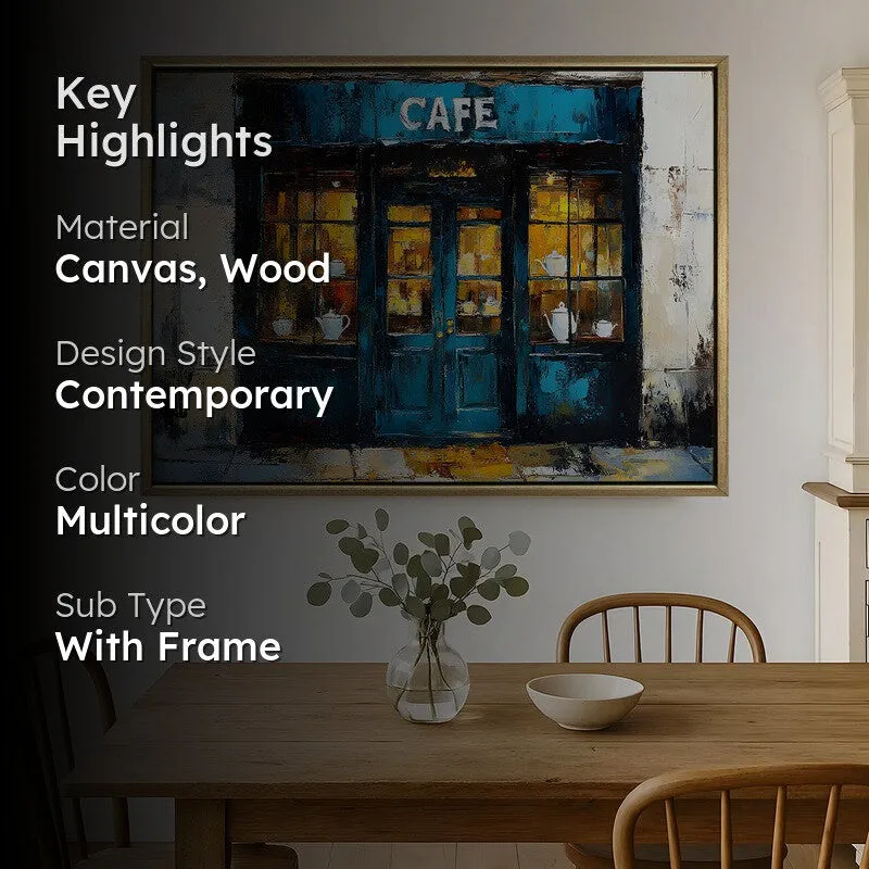 Window Cafe Canvas Wall Painting With Frame media 2