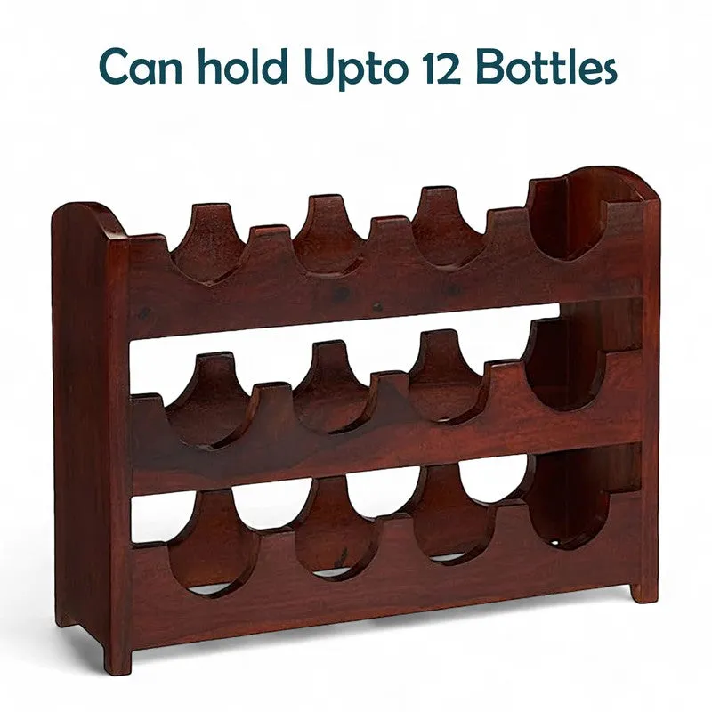 Yverox Sheesham Wooden Wine Rack - Red media 6