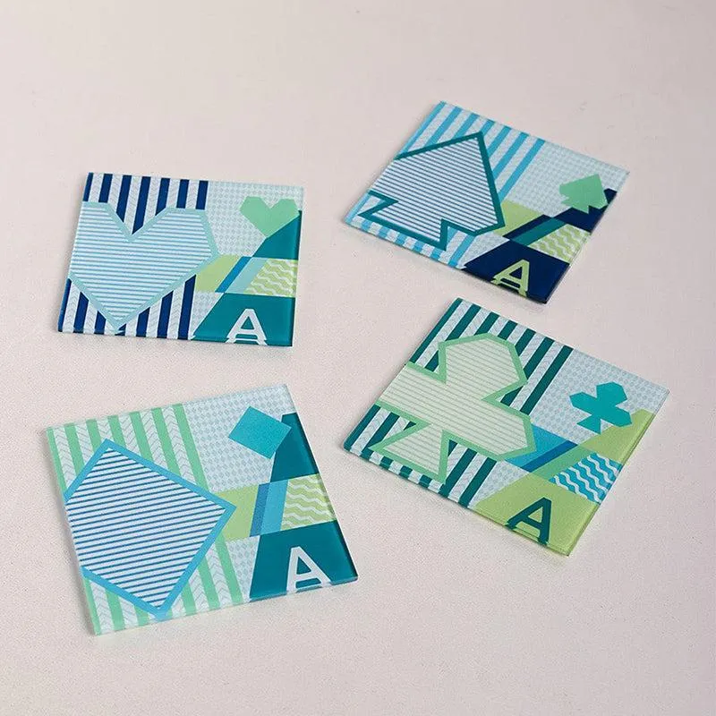 Royal Flush Glass Coaster (Green) - Set Of Four media 1