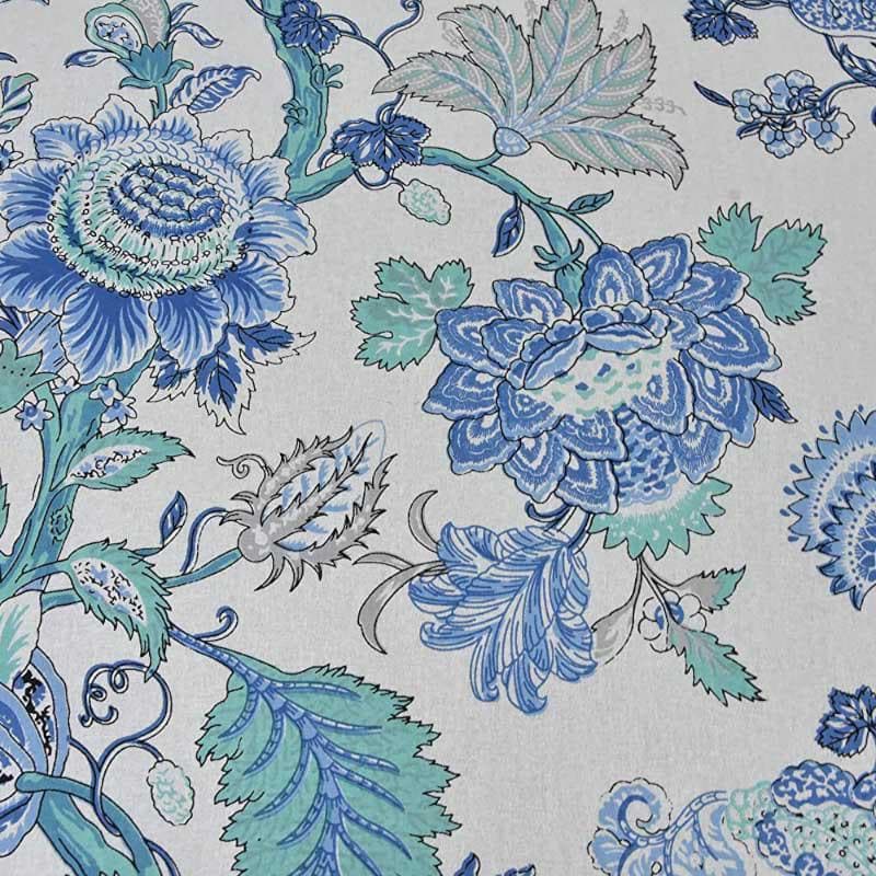Posy Revelry Cotton Bedsheet (Blue) - 180 TC media 6