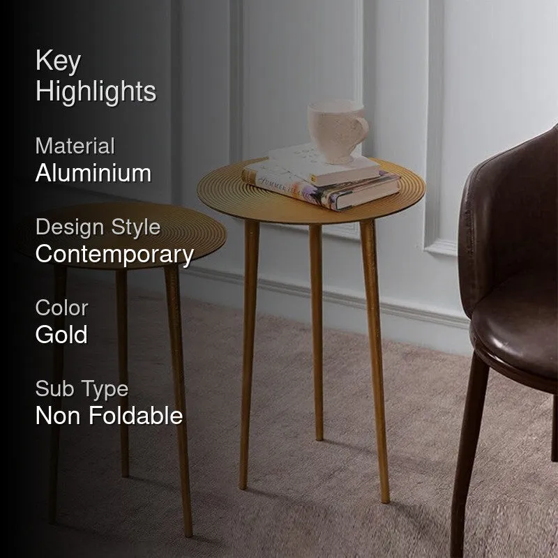 Elara Aluminum Side Table (Gold) - Set of Two media 2