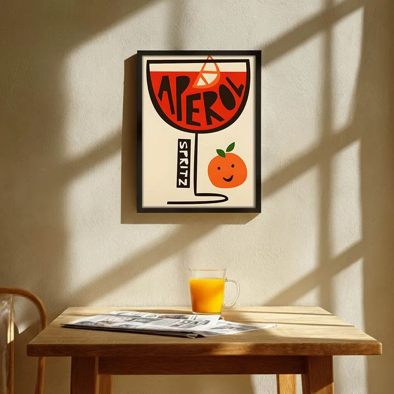 Oramge Aperol Archival Canvas Wall Art - Black media 1