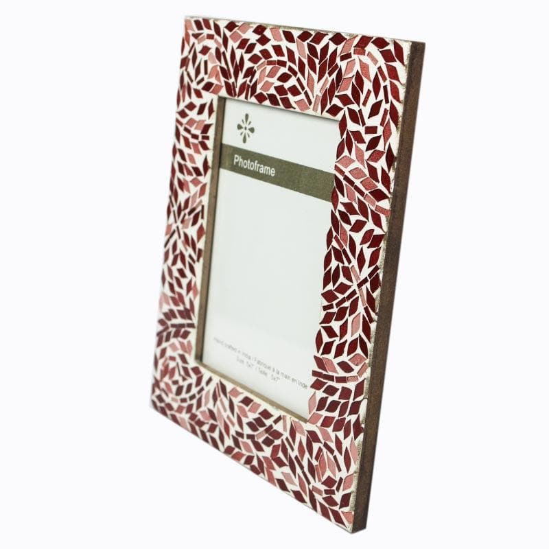 Mosaic Leafies Photo Frame - Maroon media 4