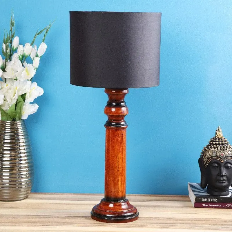 Blace Herma Fabric Table Lamp - Black,Brown media 3
