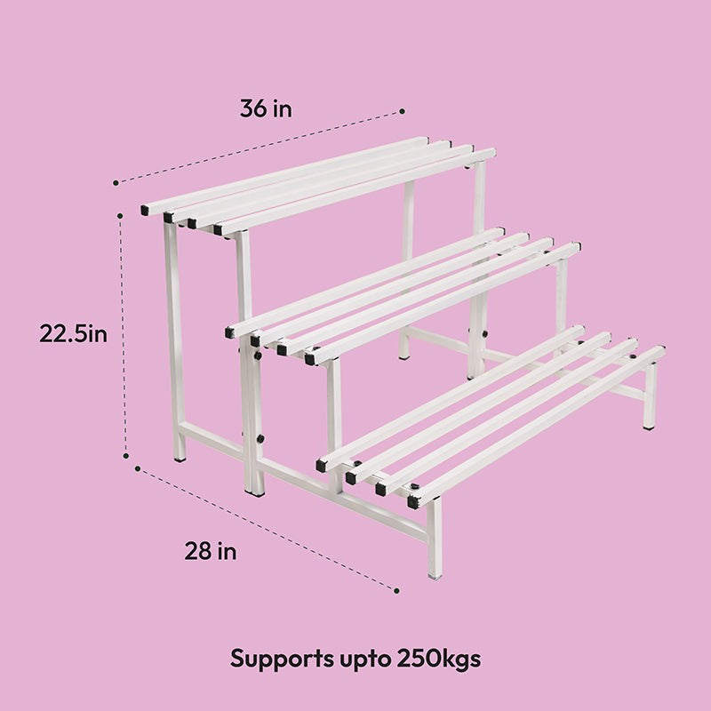 Botanika Elevate Three Tier Metal Plant Stand - White media 7