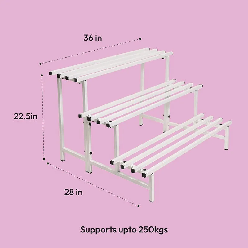 Botanika Elevate Three Tier Metal Plant Stand - White media 7
