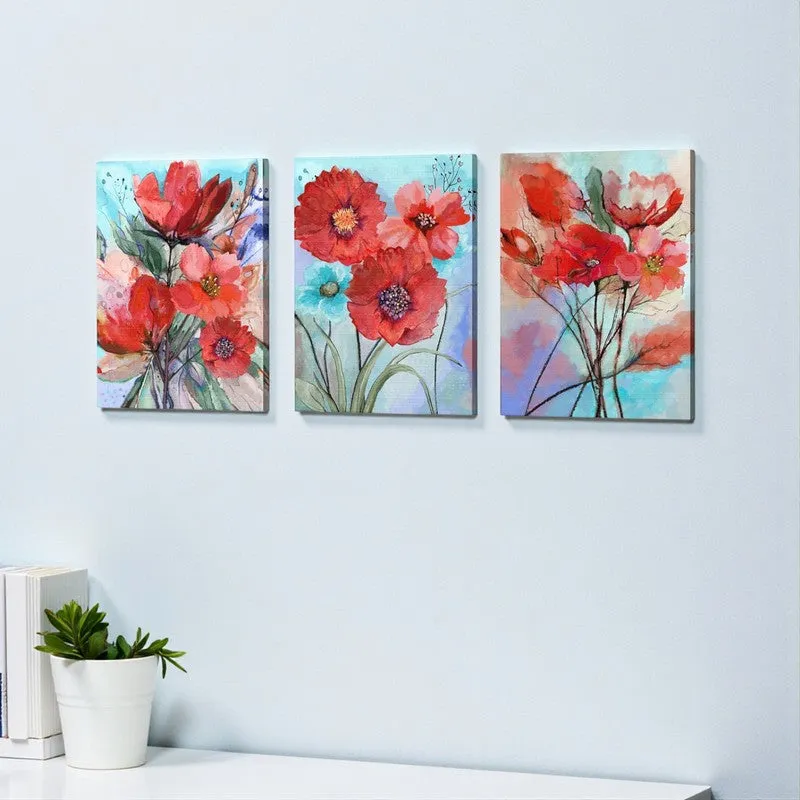 Bloom Parade Wall Painting - Set Of Three media 3