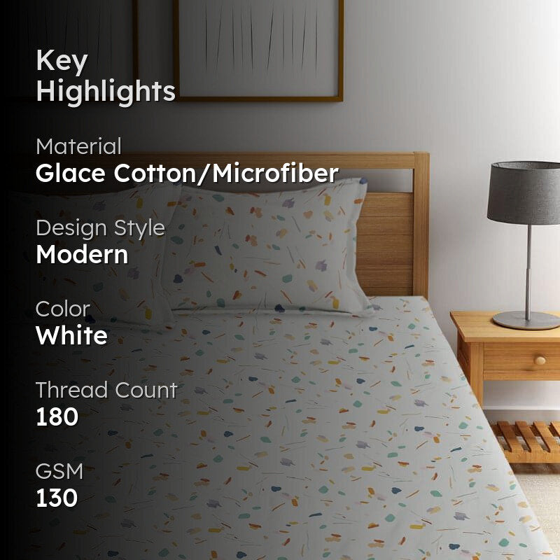 Alani Printed Microfiber Bedsheet Old - 130 GSM media 2
