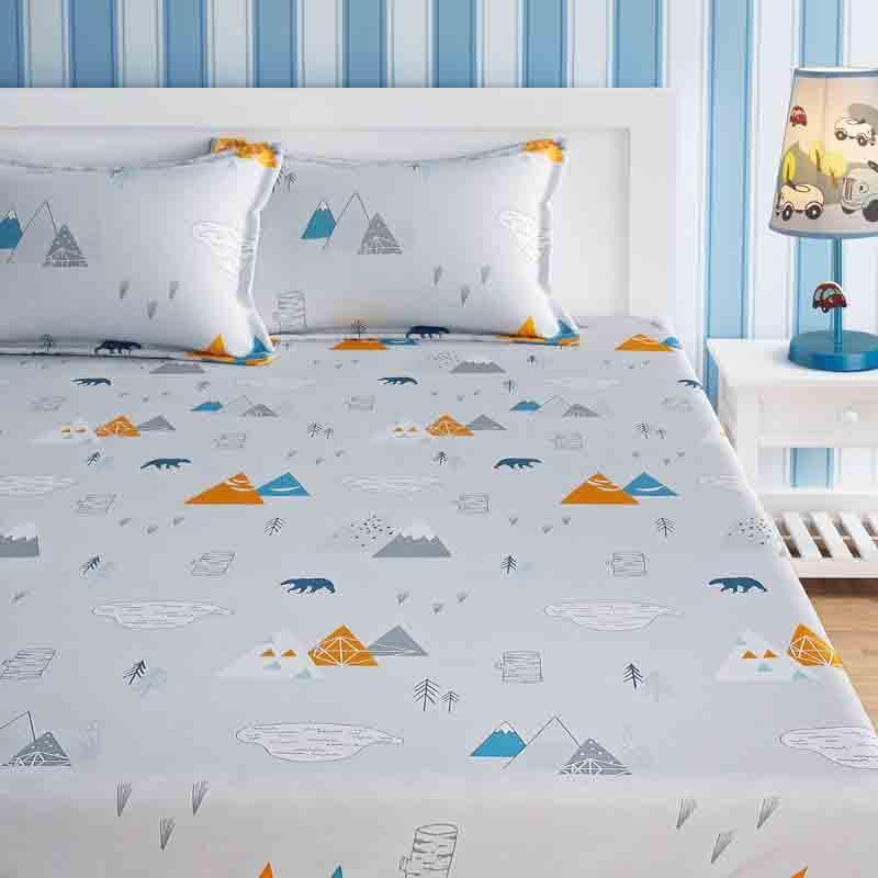 Hilltop Views Cotton Bedsheet - 210 TC