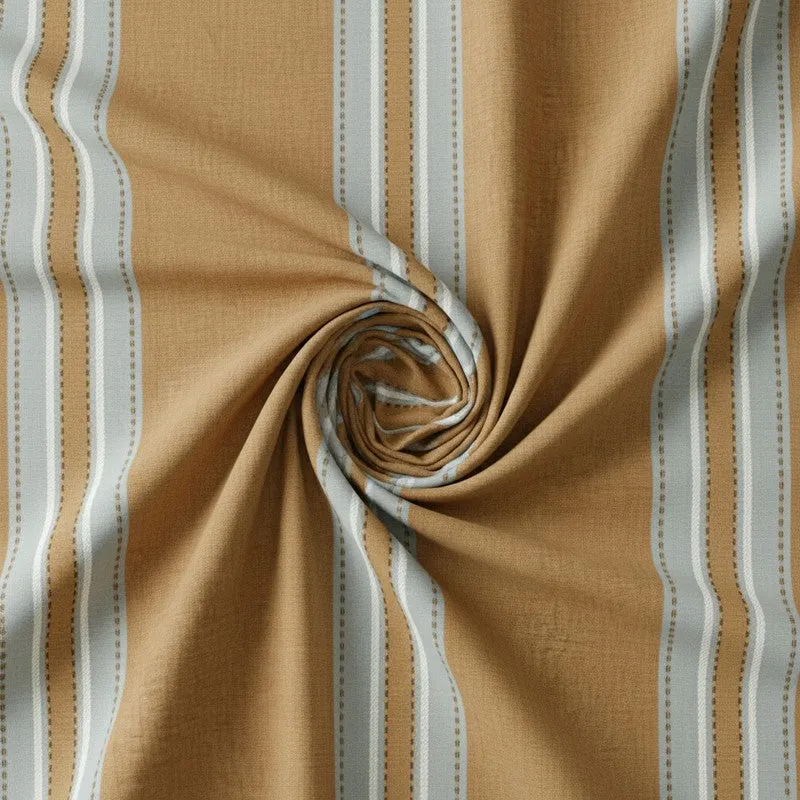Kaya Striped Microfiber Bedsheet (Brown) - 125 GSM media 5