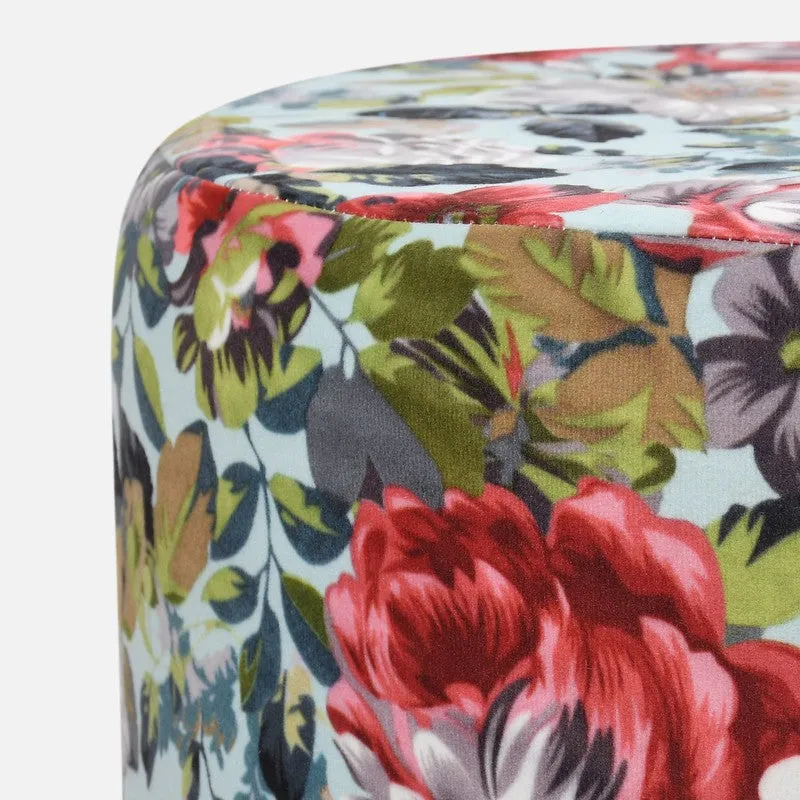 Bloomrise Floral Velvet Ottoman - Multicolor media 4