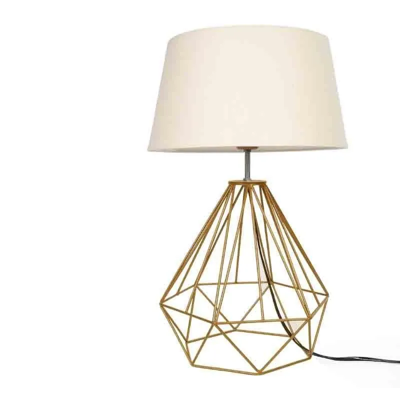Diamond Dust Fabric Table Lamp - Gold,White media 4