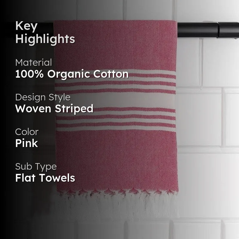 Striped Bliss Bath Towel - Coral media 2