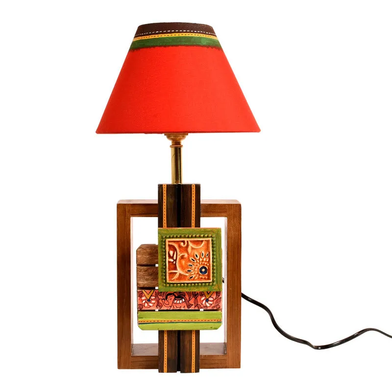 Eisha Handcrafted Wooden Table Lamp - Multicolor media 4