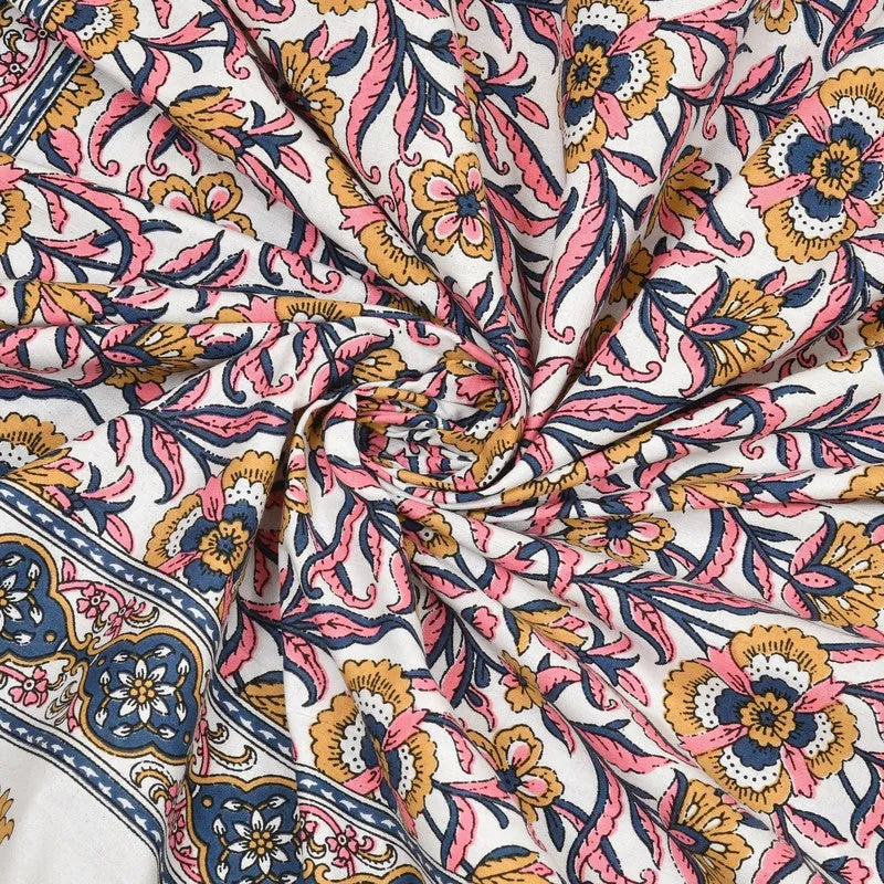 Gardenel Cotton Bedsheet (Pink,White) - 240 TC media 5