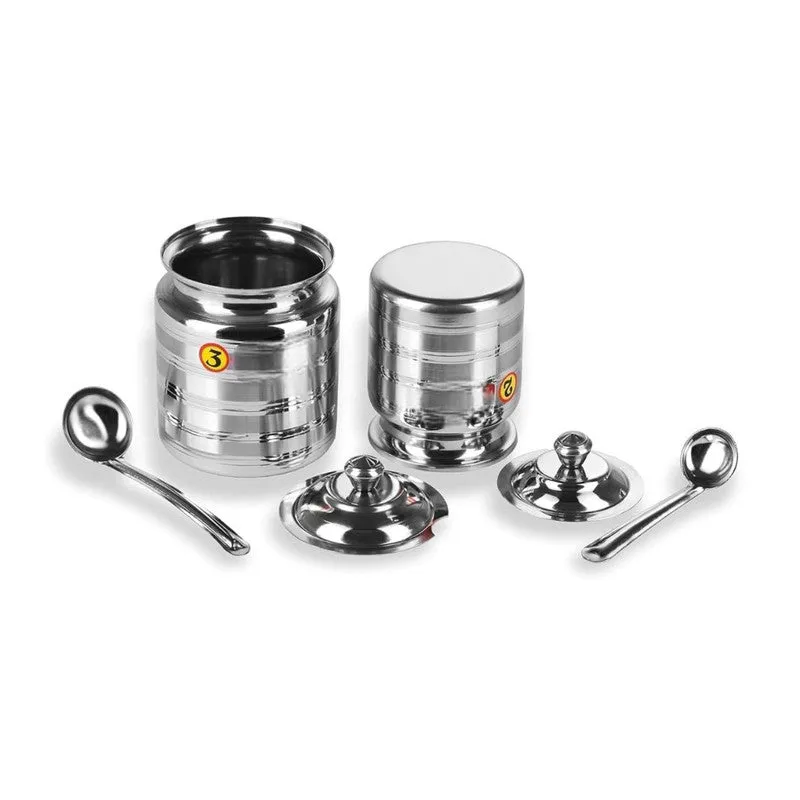 KitchenAura Steel Ghee Pot - Set Of Two media 3