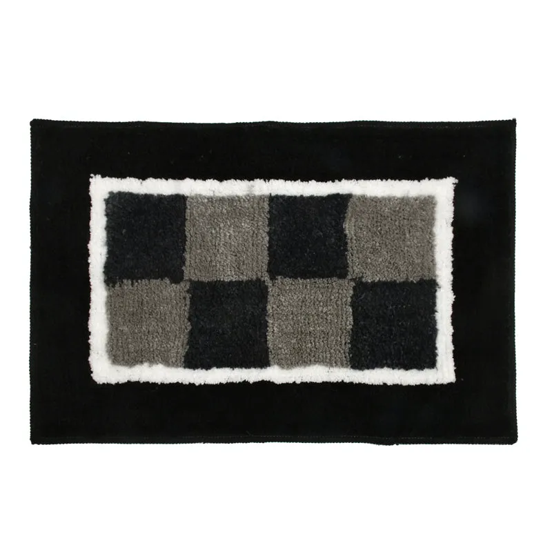 Zerix Cotton Bath Mat - Black & White media 1