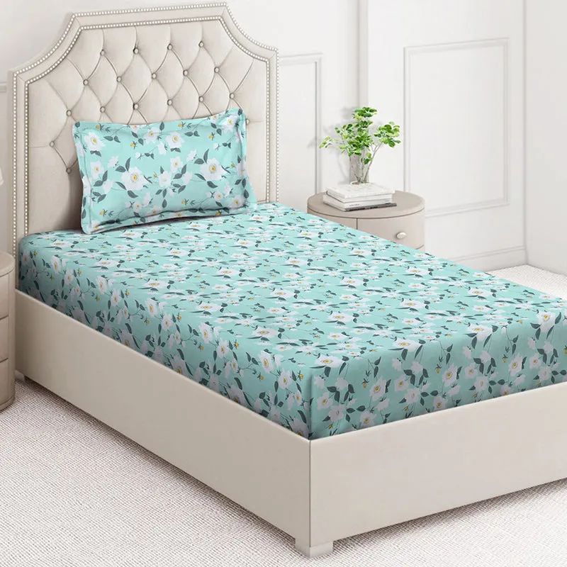 Flower Fable Floral Bedsheet - 130 GSM media 1