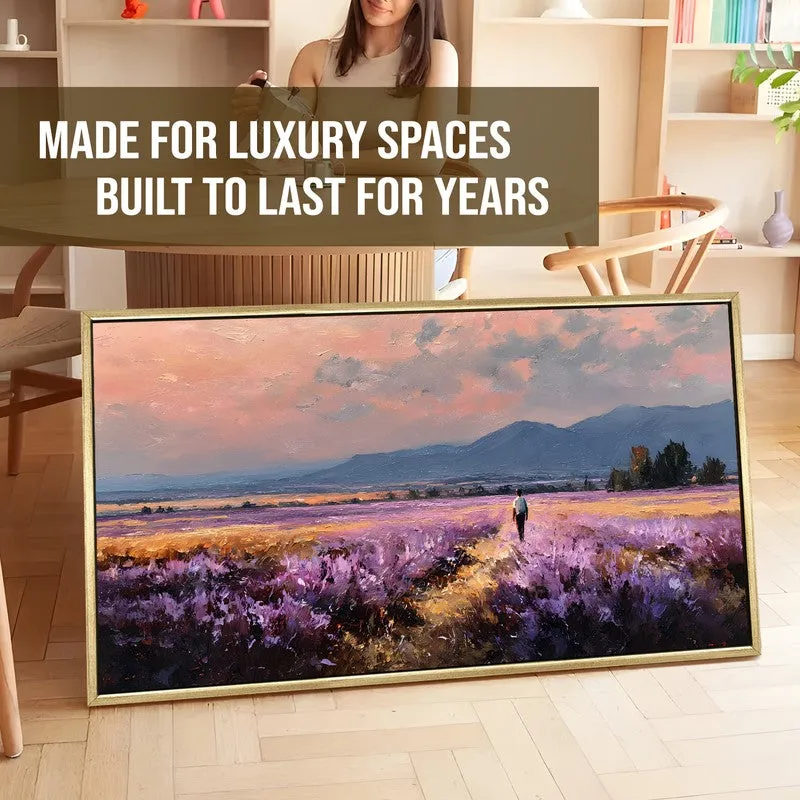 Quiet Lavender Canvas Wall Painting With Frame media 5
