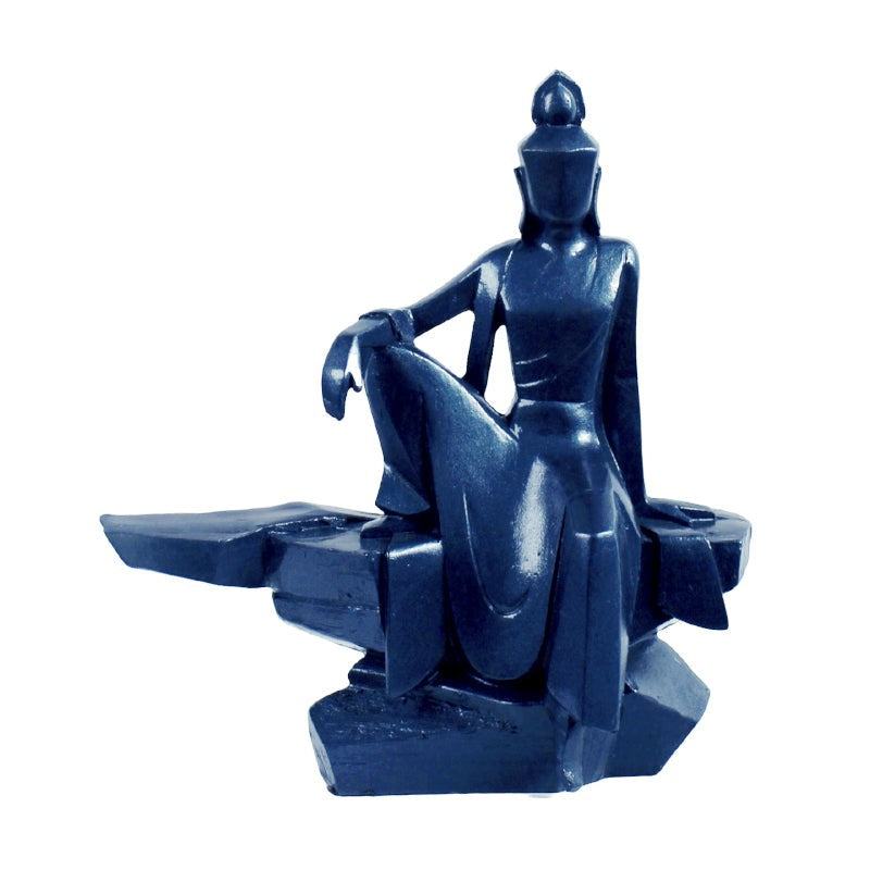 Buddha Glory Polyresin Showpiece - Blue media 4