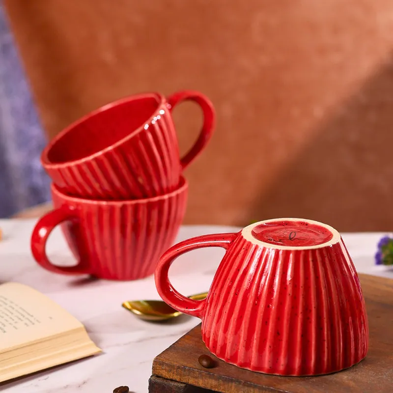 Agnese Ceramic Tea Cup (230 mL)/Red) media 3