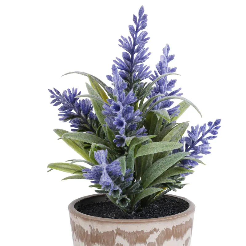Artificial Lavender Plant With Black Plastic Pot (Set Of Two) media 4