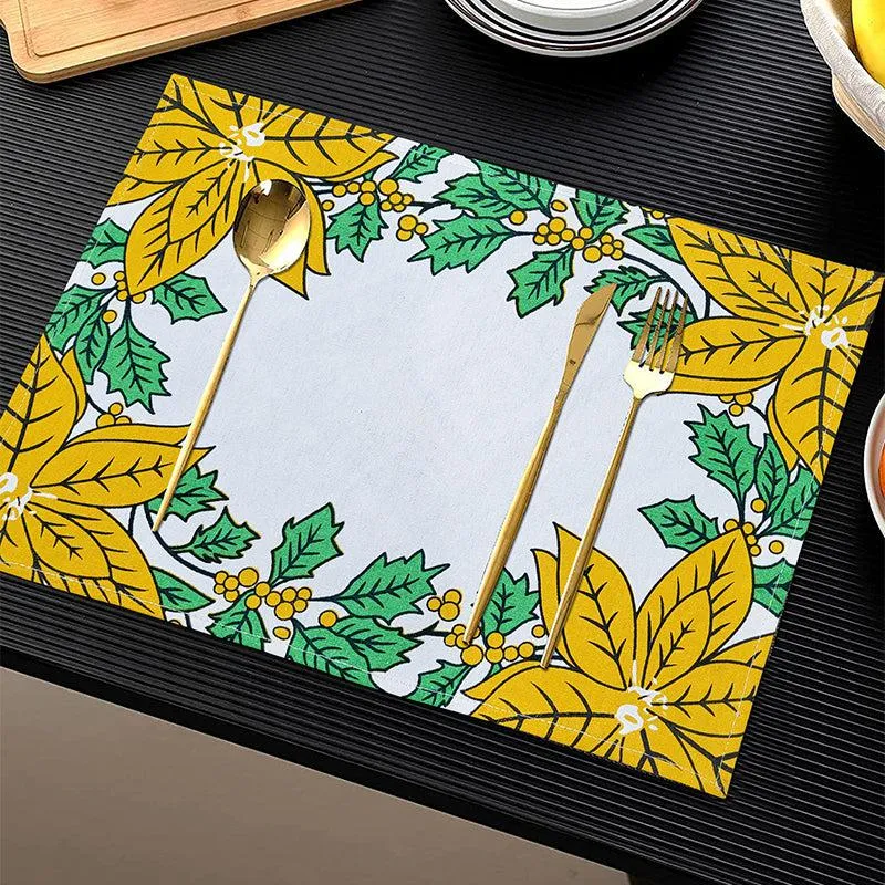 Acora Floral Placemat (Yellow) - Set of Eight media 1
